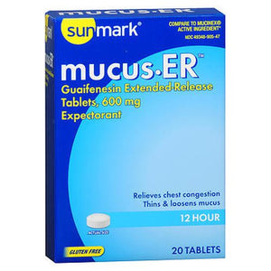 Sunmark, Sunmark Mucus Relief Extended-Release Tablets, 600 mg, Count of 1