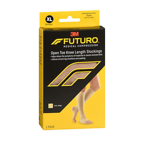 3M, Futuro Open Toe Knee Length Stockings Unisex Firm Beige Xtra Large, 1 Each