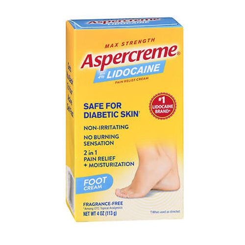 Aspercreme, Aspercreme With 4% Lidocaine Foot Pain Creme Odor Free, 1 Each