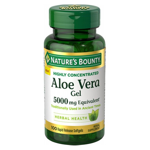 Nature's Bounty, Nature's Bounty Aloe Vera Gel Equivalent Rapid Release Softgels, 5000 mg, 100 Caps