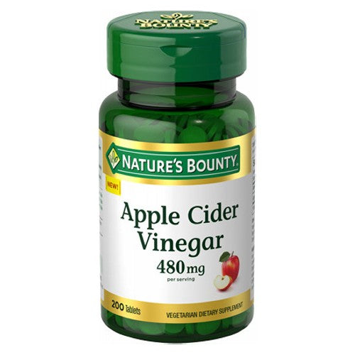 Nature's Bounty, Nature's Bounty Apple Cider Vinegar, 480 mg, 200 Tabs