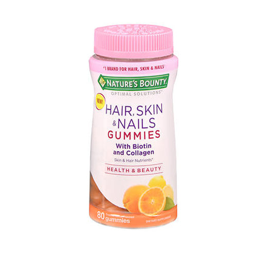 Nature's Bounty, Nature's Bounty Optimal Solutions Hair - Skin & Nails Gummies Tropical Citrus Flavored, 80 Each
