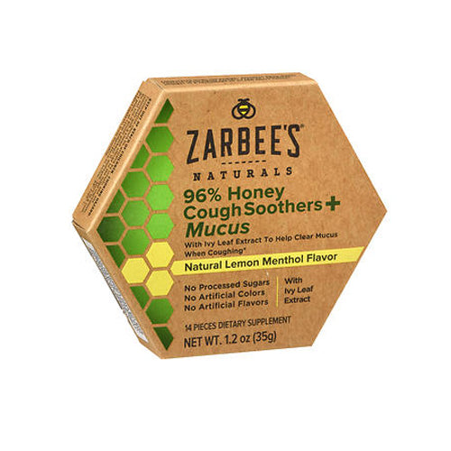 Zarbees, Zarbee'S Naturals 96% Honey Cough Soothers + Mucus, 14 Each