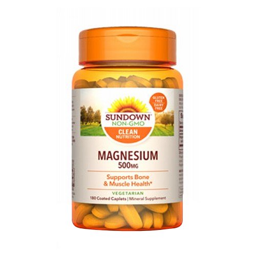 Sundown Naturals, Sundown Naturals Magnesium Coated Caplets, 500 mg, 180 Caps