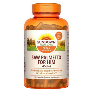 Sundown Naturals, Sundown Naturals Whole Herb Saw Palmetto Capsules, 450 mg, 250 Caps