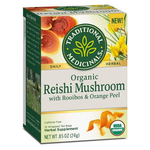 Traditional Medicinals, Organic Reishi Mushroom with Rooibos & Orange Peel Tea, 16 Bags