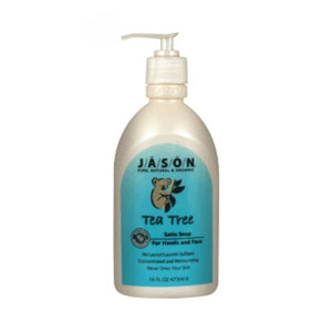 Jason Natural Products, Satin Soap Tea Tree Oil w/Pump, 16 Fl Oz