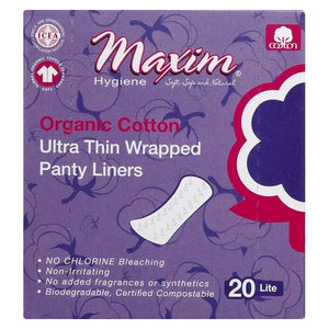 Maxim Hygiene Products, Organic Cotton Ultra Thin Wrapped Panty, 20 Count