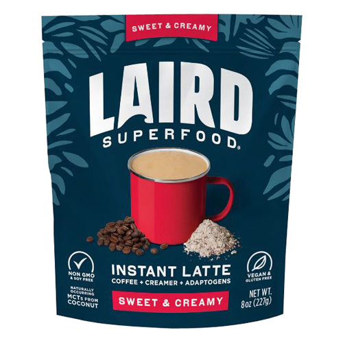 Laird Superfood, Instant Latte With Sweet and Creamy, Case of 6 X 8 Oz