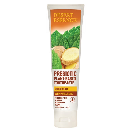 Desert Essence, Prebitioc Plant-Based Toothpaste Gingermint, 6.25 Oz