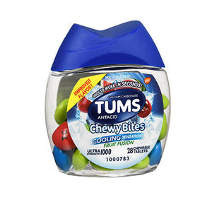 Tums, Tums Ultra Strength 1000 Chewy Bites Cooling Sensation Fruit Fusion, 28 Tabs