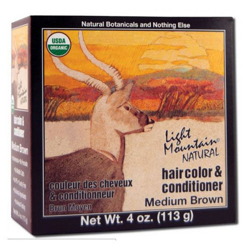 Light Mountain, Natural Hair Color and Conditioner, Brown-Medium 4 Oz