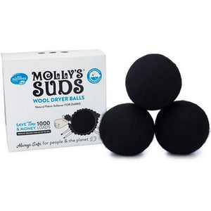 Molly's Suds, Wool Dryer Balls Black, 3 Packets