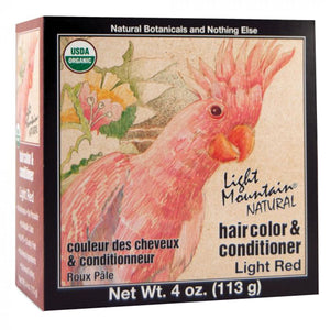 Light Mountain, Narural Hair Color and Conditioner, Light-Red 4 Oz