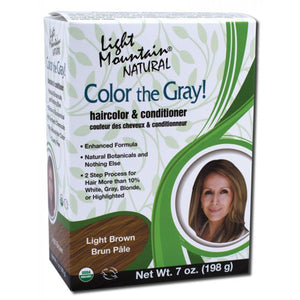 Light Mountain, Color The Gray Hair Color and conditioner, Brown-Light 7 Oz