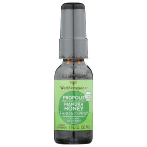 Wedderspoon, Manuka Honey Throat Spray, 0, Cooling Chamomile Mint 1 Oz