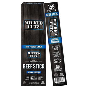 Wicked Cutz, Peppered Beef Stick, 12 each
