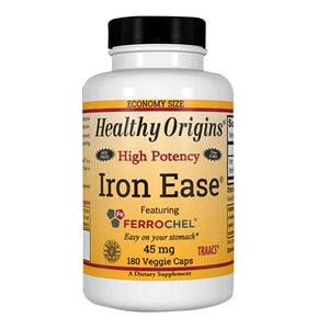 Healthy Origins, Iron Ease / Ferrochel, 45 mg, 180 Veg Caps