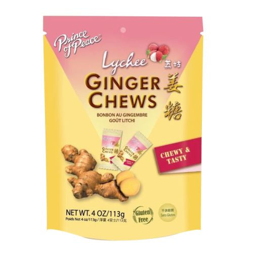 Prince Of Peace, Ginger Chews, 0, Lychee 4 Oz