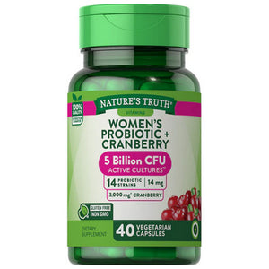 Nature's Truth, Nature's Truth Women's Probiotic + Cranberry Vegetarian Capsules, 40 Tabs