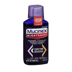 Mucinex, Mucinex NightShift Sinus Liquid, 6 Oz