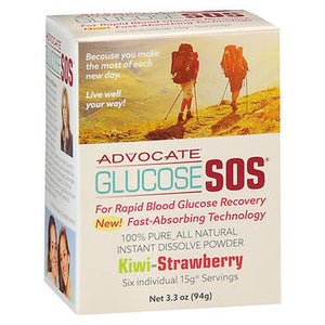 Advocate, Advocate Glucose SOS Instant Dissolve Powder, Kiwi-Strawberry 3.3 Oz