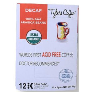 Tylers Coffee, Acid Free K-Cup Coffee, Decaf 12 Count