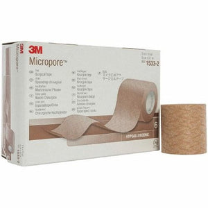 3M, Medical Tape 3M Micropore Skin Friendly Paper 2 Inch X 10 Yard Tan NonSterile, Count of 6