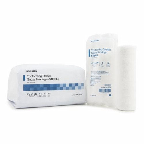 McKesson, Conforming Bandage McKesson Polyester 6 Inch X 4-1/10 Yard Roll Shape Sterile, Count of 48