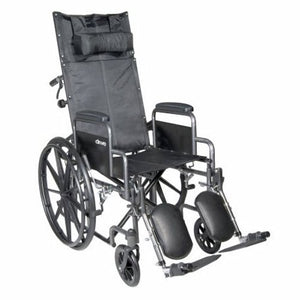 McKesson, Reclining Wheelchair McKesson Desk Length Arm Padded, Removable Arm Style Mag Wheel Black 18 Inch Se, Count of 1