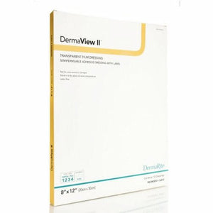 DermaRite, Transparent Film Dressing DermaView II Rectangle 8 X 12 Inch Frame Style Delivery With Label Sterile, Count of 10