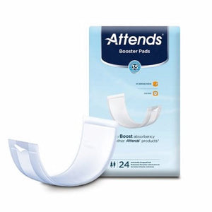 Attends, Incontinence Booster Pad Attends  3-1/2 X 11 Inch Light Absorbency Polymer Core One Size Fits Most A, Count of 8