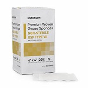 McKesson, USP Type VII Gauze Sponge McKesson Cotton 8-Ply 4 X 4 Inch Square NonSterile, Count of 4000