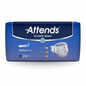 Attends, Unisex Adult Incontinence Brief Attends  Classic Tab Closure Medium Disposable Heavy Absorbency, Count of 96
