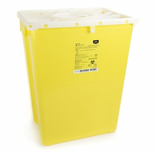McKesson, Chemotherapy Sharps Container McKesson Prevent  20-4/5 H X 17-3/10 W X 13 L Inch 12 Gallon Yellow, Count of 8