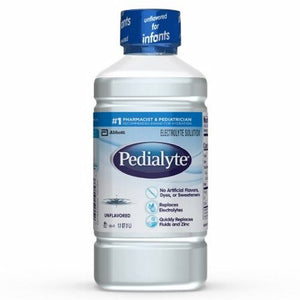 Pedialyte, Pediatric Oral Electrolyte Solution Pedialyte  Unflavored 1 Liter Bottle Ready to Use, Count of 8
