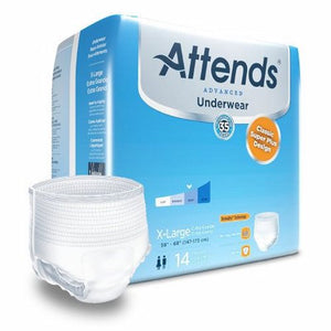 Attends, Unisex Adult Absorbent Underwear Attends  Advanced Pull On with Tear Away Seams X-Large Disposable H, Count of 56