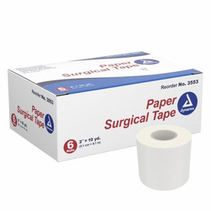 Dynarex, Medical Tape Dynarex  Porous Paper 2 Inch X 10 Yard White NonSterile, Count of 6