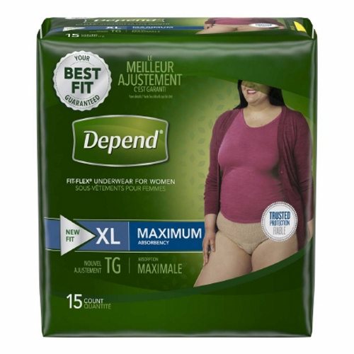 Kimberly Clark, Female Adult Absorbent Underwear Depend  FIT-FLEX  Pull On with Tear Away Seams X-Large Disposable H, Count of 30