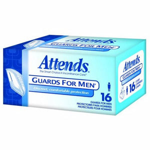 Attends, Bladder Control Pad Attends  Guards For Men  8-1/2 X 10-1/4 Inch Light Absorbency Polymer Core One S, Count of 64