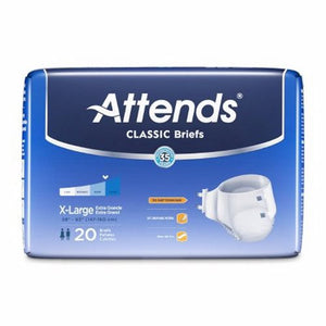 Attends, Unisex Adult Incontinence Brief Attends  Classic Tab Closure X-Large Disposable Heavy Absorbency, Count of 4