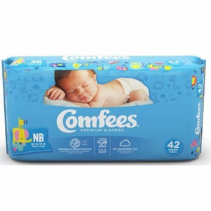 Attends, Unisex Baby Diaper Comfees  Tab Closure Newborn Disposable Moderate Absorbency, Count of 168