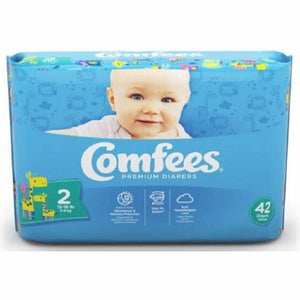 Attends, Unisex Baby Diaper Comfees  Tab Closure Size 2 Disposable Moderate Absorbency, Count of 168