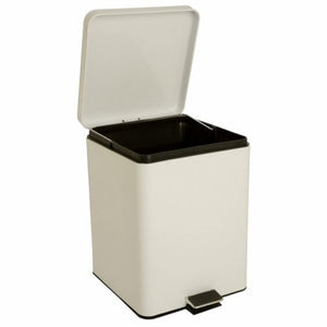 McKesson, Trash Can with Plastic Liner McKesson 20 Quart Square White Steel Step On, Count of 1