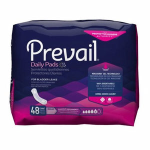 First Quality, Bladder Control Pad Prevail  Daily Pads 11 Inch Length Heavy Absorbency Polymer Core One Size Fits M, Count of 192