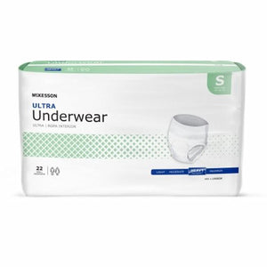 McKesson, Unisex Adult Absorbent Underwear McKesson Ultra Pull On with Tear Away Seams Small Disposable Heavy, Count of 4