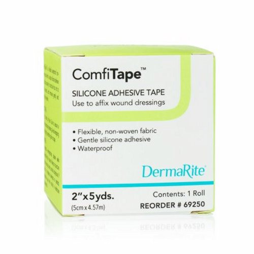 DermaRite, Medical Tape ComfiTape Waterproof Silicone 2 Inch X 5 Yards Tan NonSterile, Count of 1