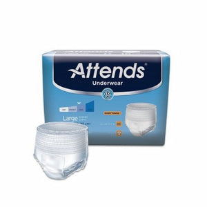 Attends, Unisex Adult Absorbent Underwear Attends  Pull On with Tear Away Seams Large Disposable Moderate Abs, Count of 100