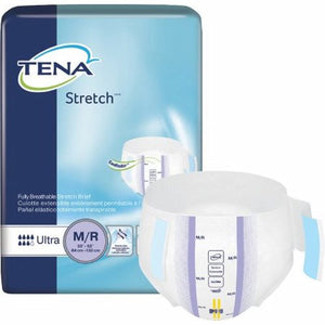 Tena, Unisex Adult Incontinence Brief TENA  Stretch Ultra Tab Closure Medium Disposable Heavy Absorbency, Count of 72