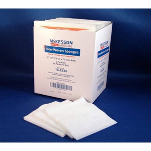 McKesson, NonWoven Sponge McKesson Polyester / Rayon 4-Ply 3 X 3 Inch Square Sterile, Count of 1200
